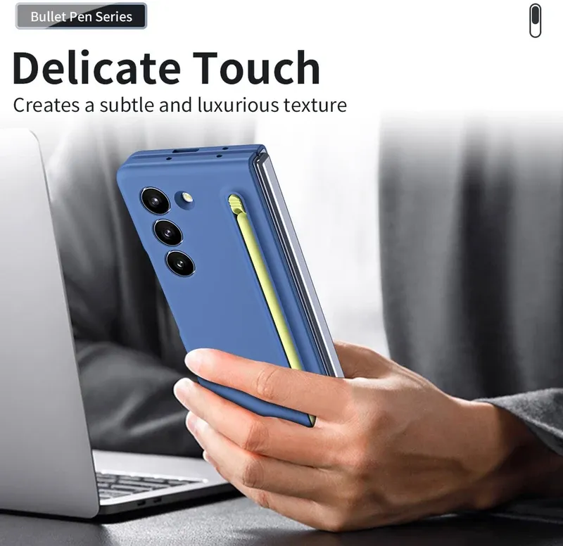 Samsung Galaxy Z Fold 6 Ultra Slim Case with S Pen Holder Soft Matte Shockproof Cover