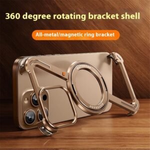 Z-Shape Aluminum Metal Bumper with 360° Rotating Kickstand MagSafe Metal