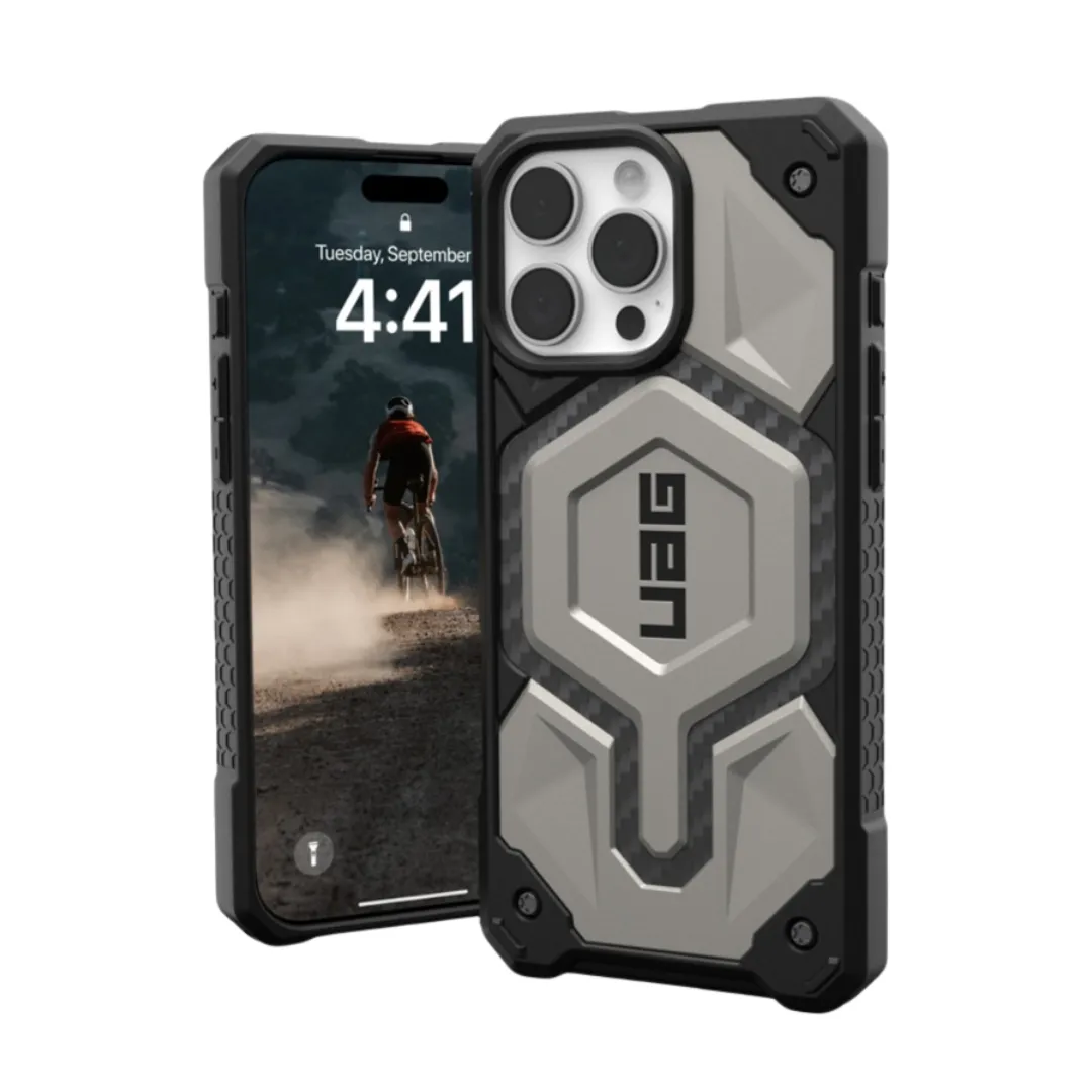 UAG Monarch Pro iPhone Case | 16 to 13 Series | Ultra-Rugged Carbon Fiber | MagSafe Compatible | Military-Grade Protection