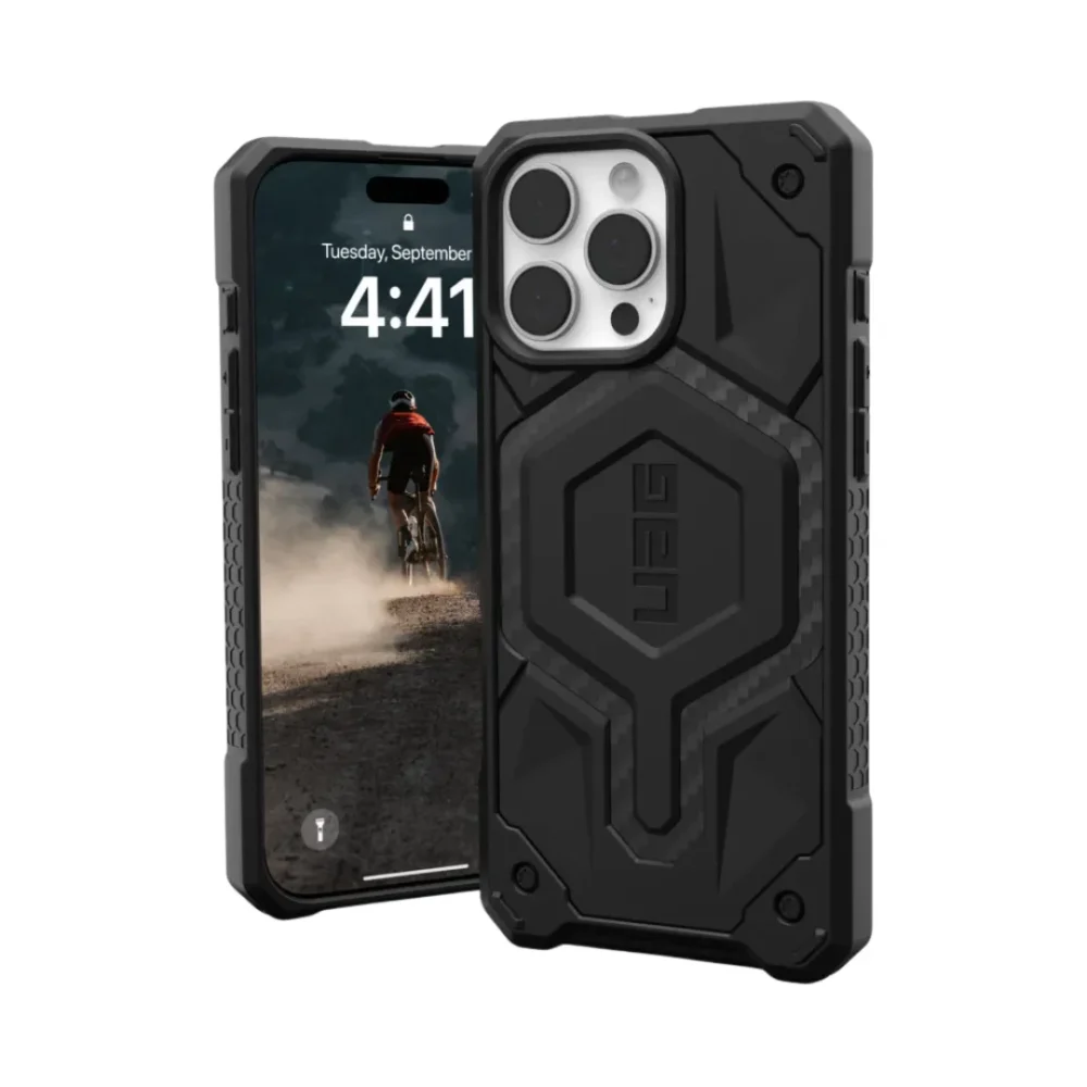 UAG Monarch Pro iPhone Case | 16 to 13 Series | Ultra-Rugged Carbon Fiber | MagSafe Compatible | Military-Grade Protection