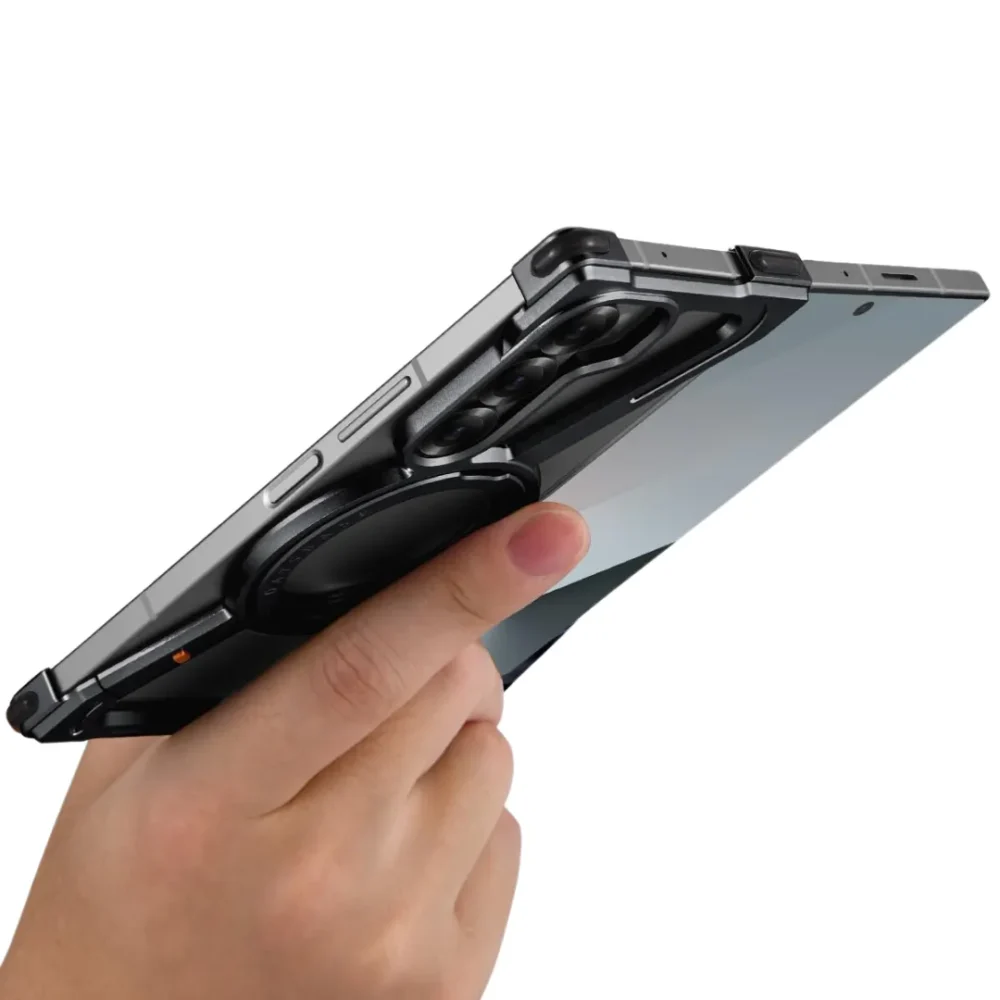 Premium Aluminum Metal Bumper Case with 360° Rotation Kickstand for Samsung Galaxy Z Fold 6 & Fold 5 | Shockproof & Frameless Protection