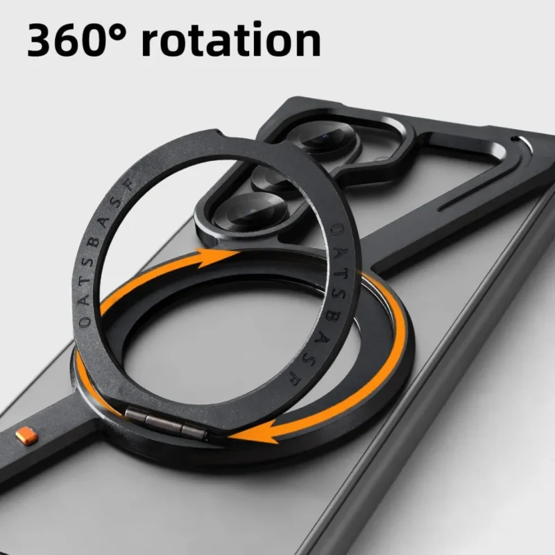 Premium Aluminum Metal Bumper Case with 360° Rotation Kickstand for Samsung Galaxy Z Fold 6 & Fold 5 | Shockproof & Frameless Protection