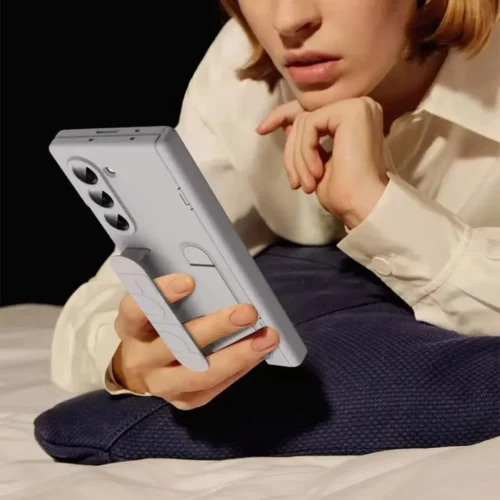 Samsung Galaxy Z Fold 6 Shockproof Silicone Case with Wrist Strap & Invisible Stand