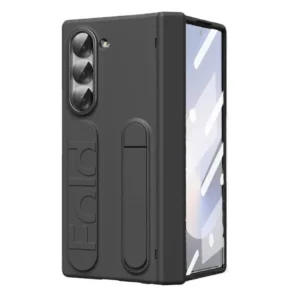 Samsung Galaxy Z Fold 6 Silicone Case with Wrist Strap, Hidden Stand & Hinge Protection – Soft Touch Protective Cover