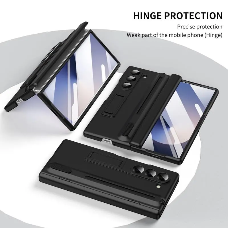 Samsung Galaxy Z Fold 6 S Pen Case, Hinge Protection & Built-in Stand, Premium Matte Finish Cover