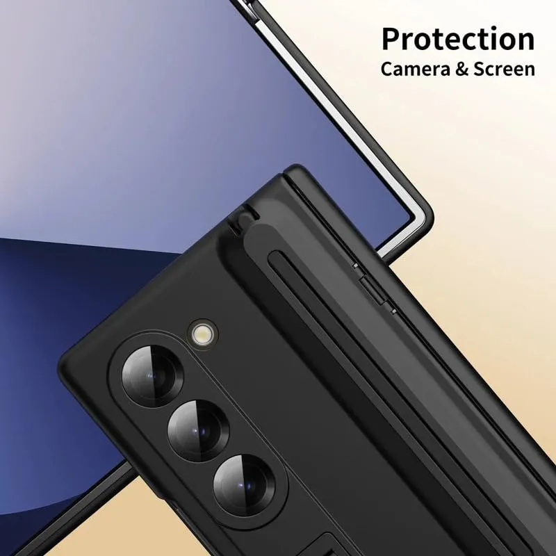 Samsung Galaxy Z Fold 6 S Pen Case, Hinge Protection & Built-in Stand, Premium Matte Finish Cover