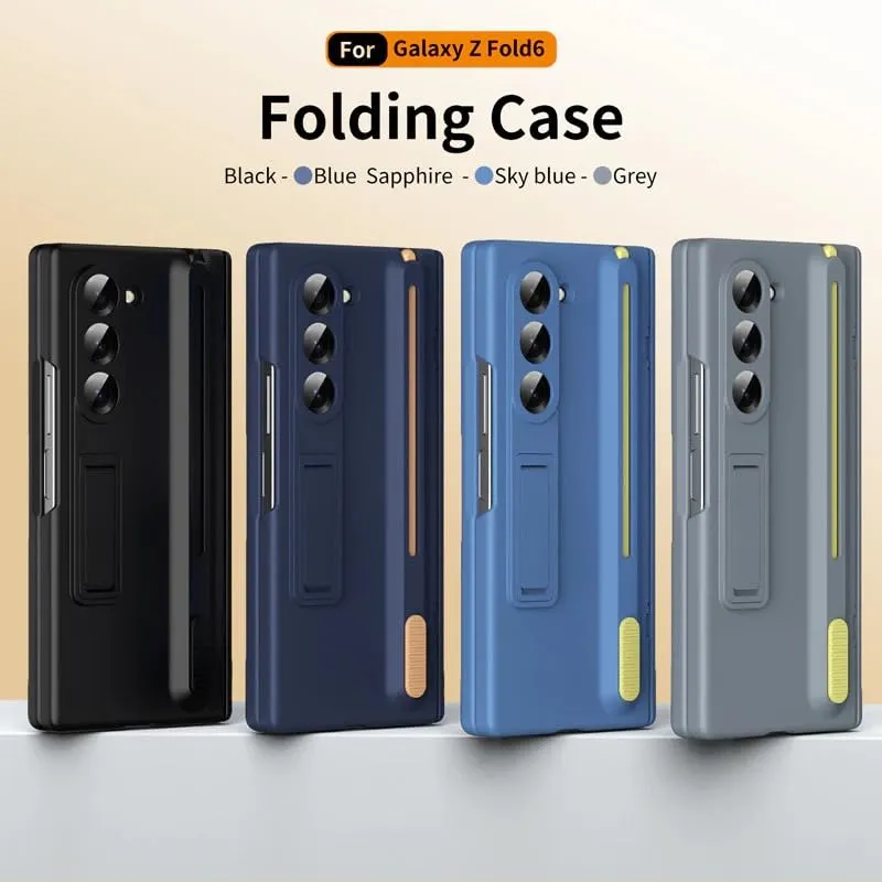 Samsung Galaxy Z Fold 6 S Pen Case, Hinge Protection & Built-in Stand, Premium Matte Finish Cover