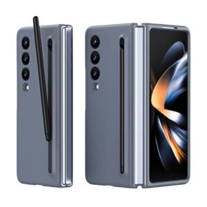 Samsung Galaxy Z Fold 4 Case, Slim Matte Protective Cover with Built-in Stylus S Pen Slot, Lightweight Hard Shell