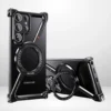 Galaxy S25 Ultra Z-Shape Aluminum Bumper Case | Rotating Metal Stand Cover