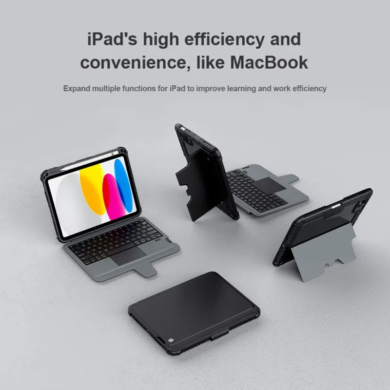 NILLKIN Bumper Combo Keyboard Case for iPad 10th Gen | Ultra-Slim Protection + Wireless Keyboard | 360° Rotating Stand