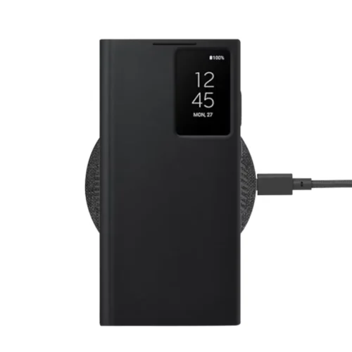 Samsung Galaxy S24 Ultra Smart View Wallet Flip Case – Premium Leather Cover with Card Slots