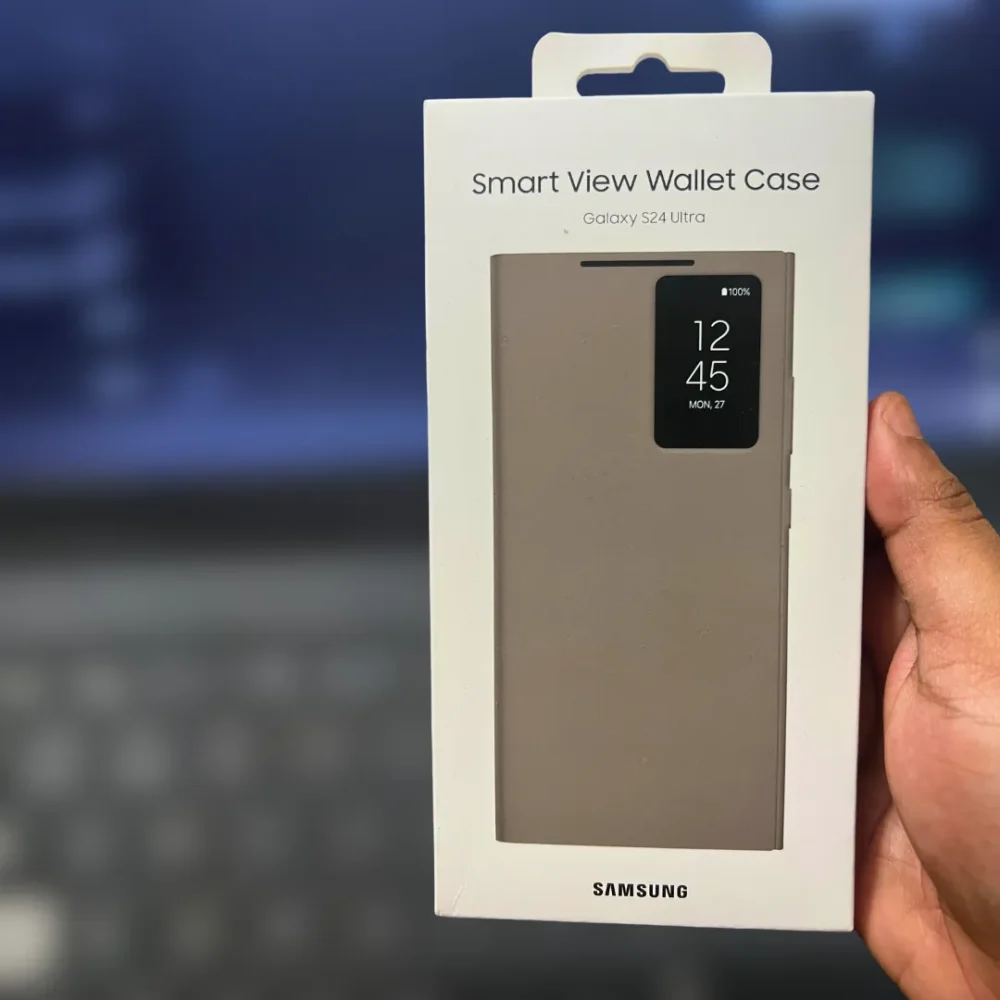 Samsung Galaxy S24 Ultra Smart View Wallet Flip Case – Premium Leather Cover with Card Slots