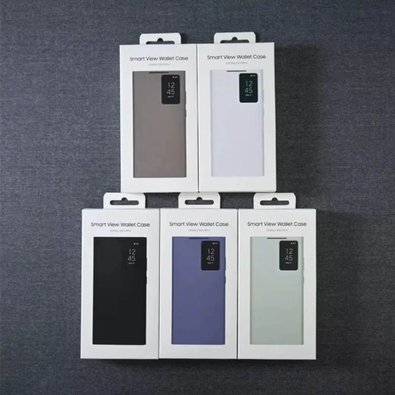 Samsung Galaxy S24 Ultra Smart View Wallet Flip Case – Premium Leather Cover with Card Slots