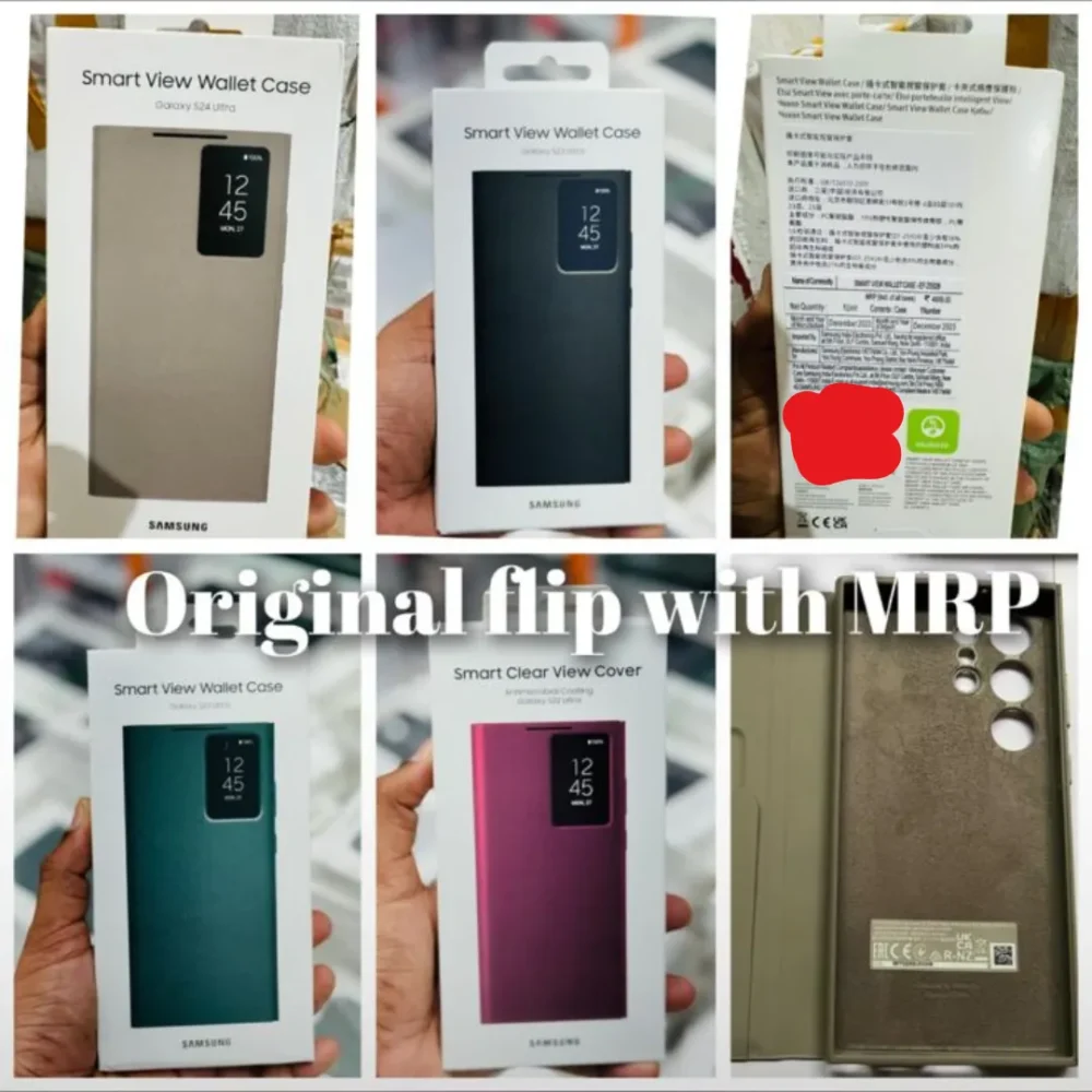 Samsung Galaxy S24 Ultra Smart View Wallet Flip Case – Premium Leather Cover with Card Slots