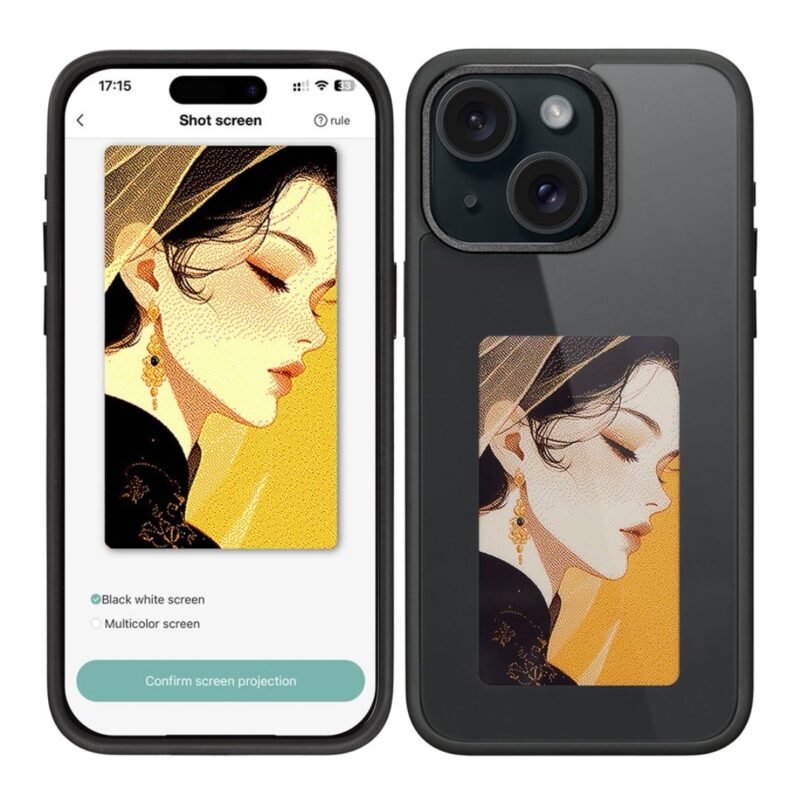 NFC E-Ink Smart Display, DIY Photo Changing Back Cover, Durable TPU & PC