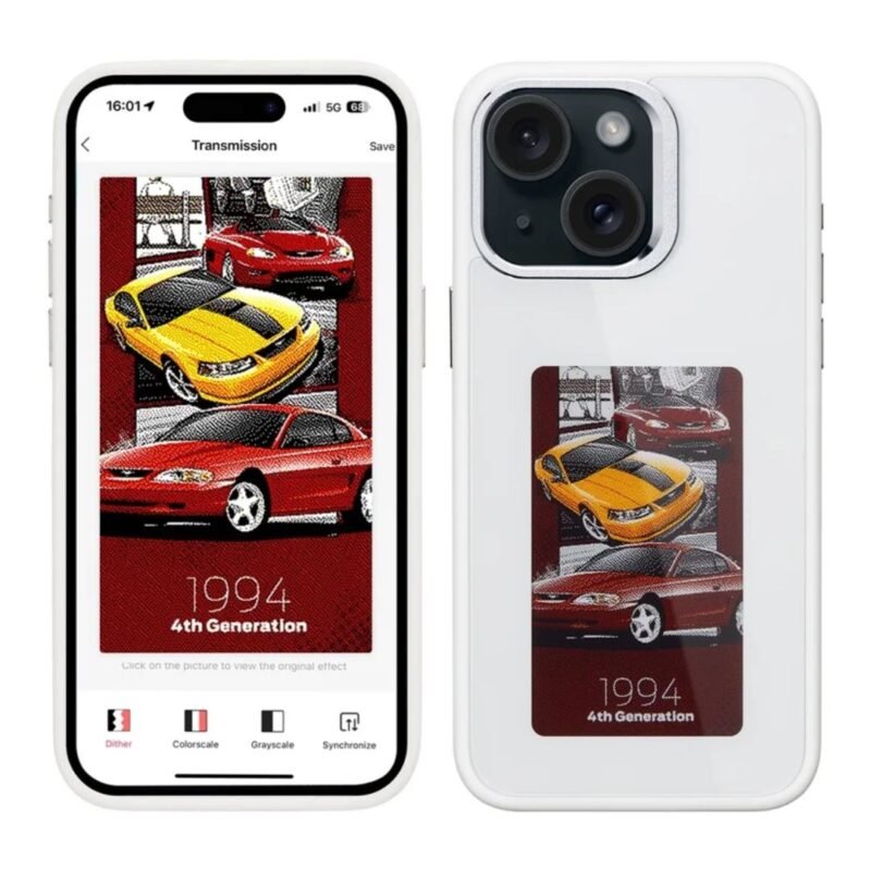 NFC E-Ink Smart Display, DIY Photo Changing Back Cover, Durable TPU & PC