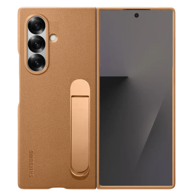 Premium Samsung Galaxy Z Fold 7 Leather Case with Stand | Slim Soft Inside & Luxury Protection