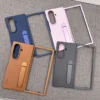 Premium Samsung Galaxy Z Fold 7 Leather Case with Stand | Slim Soft Inside & Luxury Protection