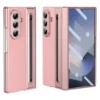 Samsung Galaxy Z Fold 7 Leather Case with Built-in Stylus Holder & Front Glass Protection