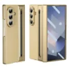 Samsung Galaxy Z Fold 7 Leather Case with Built-in Stylus Holder & Front Glass Protection