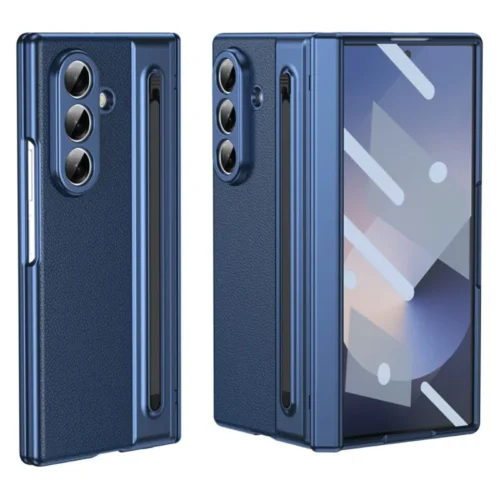 Samsung Galaxy Z Fold 7 Leather Case with Built-in Stylus Holder & Front Glass Protection Samsung Galaxy Z Fold 7 Leather Case with Built-in Stylus Holder & Front Glass Protection