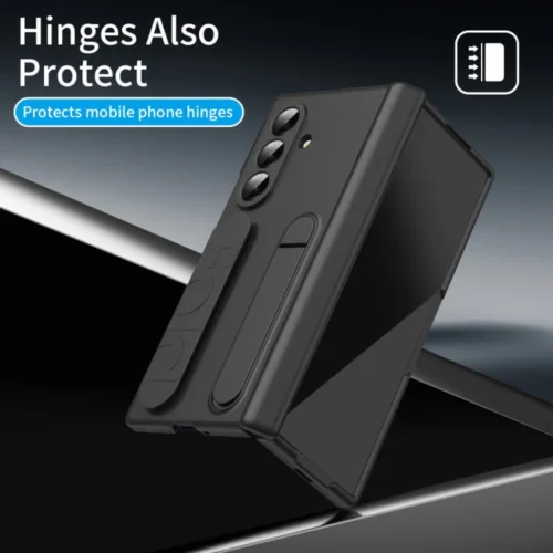 Samsung Galaxy Z Fold 7 Silicone Strap Case with Stand | Hinge & Front Glass Protection