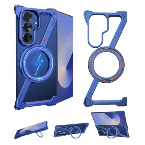 Samsung Galaxy Z Fold 7 Metal Case with Frameless Z Aluminium Alloy | Rotating Stand & MagSafe Compatible