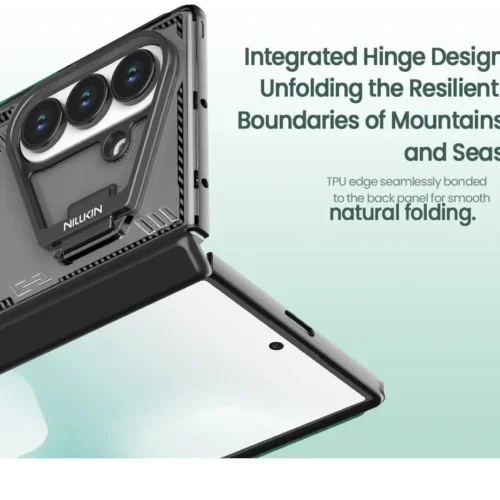 Nillkin Iceblade Camprop Case for Samsung Galaxy Z Fold 7 | Airbag Corners & Stand Black Shockproof Armor
