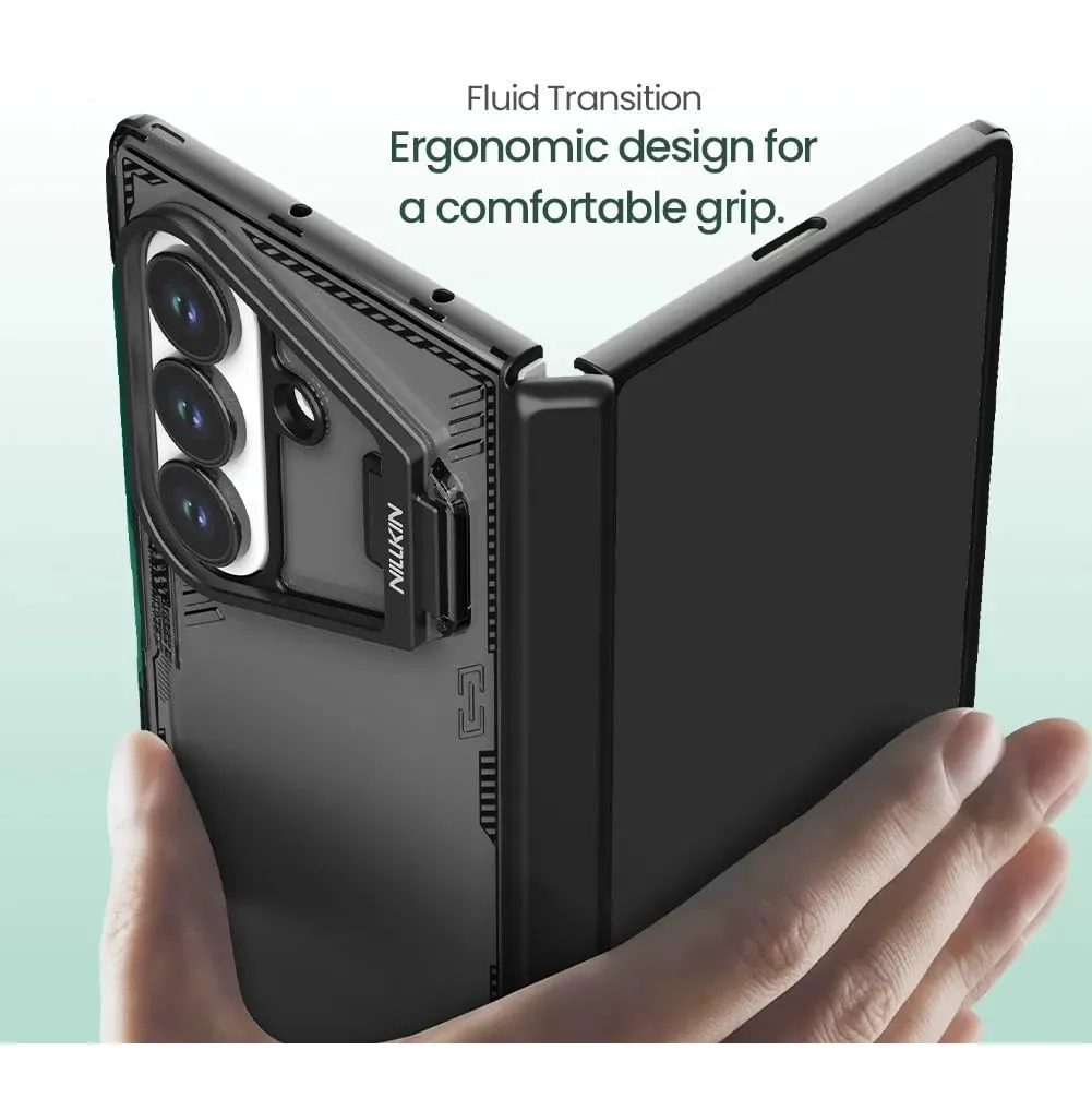 Nillkin Iceblade Camprop Case for Samsung Galaxy Z Fold 7 | Airbag Corners & Stand Black Shockproof Armor
