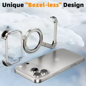 Z Metal Bumper Case for iPhone 17 Series with Rotating Ring Stand & Magsafe Compatible
