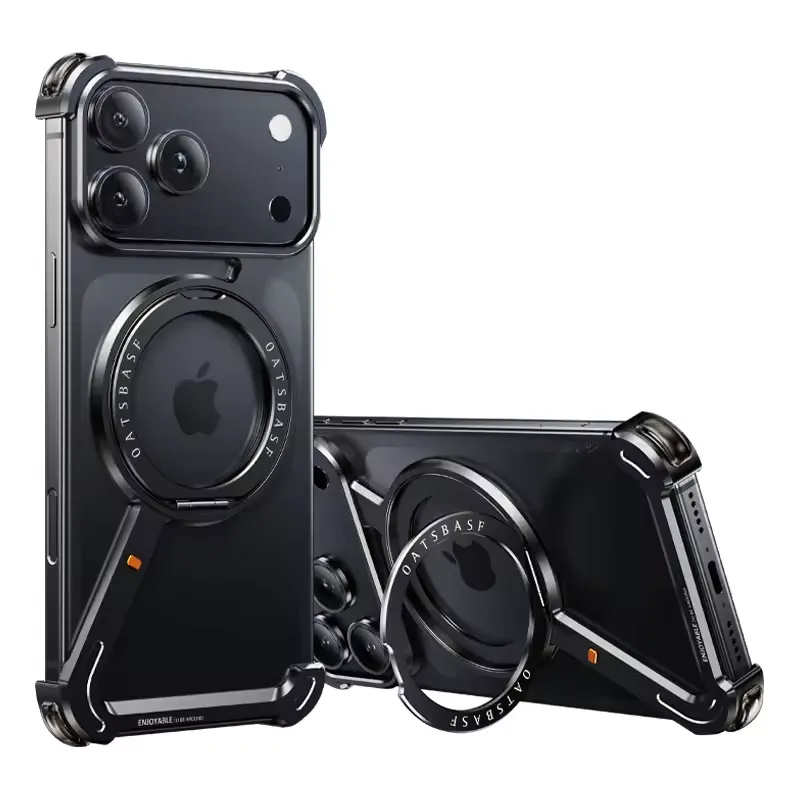 Z-Shape Metal Bumper Case with Stand for iPhone 17 Pro & iPhone 17 Pro Max