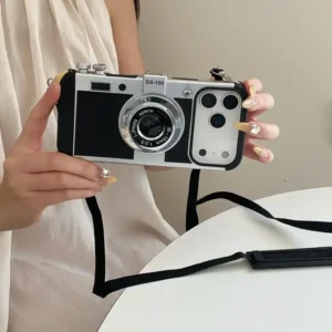 Retro Camera Style Case for iPhone 17 Series with Adjustable Strap | Vintage Camera Design Protective Cover