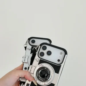 Retro Camera Style Case for iPhone 17 Series with Adjustable Strap | Vintage Camera Design Protective Cover