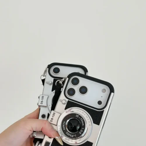 Retro Camera Style Case for iPhone 17 Series with Adjustable Strap | Vintage Camera Design Protective Cover