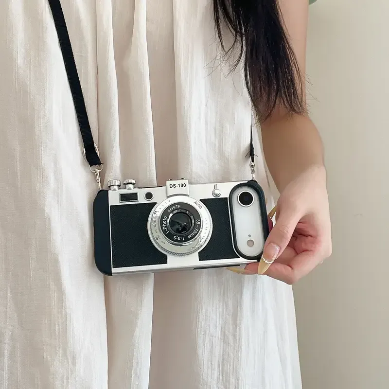 Retro Camera Style Case for iPhone 17 Series with Adjustable Strap | Vintage Camera Design Protective Cover