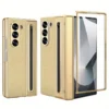 Samsung Galaxy Z Fold 6 Leather Case with S-Pen | Premium Protective Flip Cover with Front Glass Protection