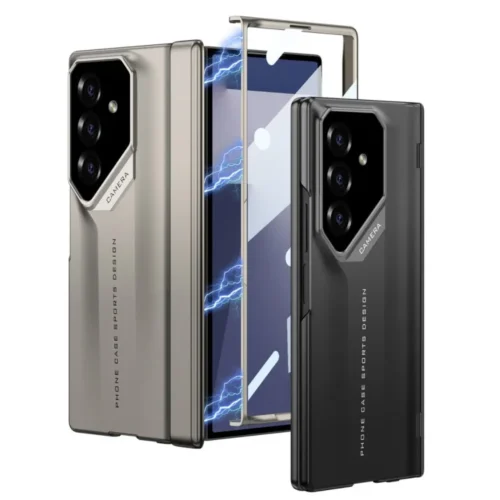 Samsung Galaxy Z Fold 7 Magnetic Hinge Protection Case with Full Body Frame & Transparent Front Cover