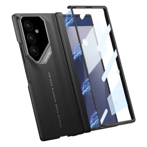 Samsung Galaxy Z Fold 7 Magnetic Hinge Protection Case with Full Body Frame & Transparent Front Cover