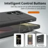 Samsung Galaxy S25 Ultra Standing Grip Case with Smart Shortcut Key Control, Wristband Kickstand, Shockproof PC+Silicone Cover, NFC Quick Access Buttons, Alloy Lens Protection – Anti-Slip Slim Design