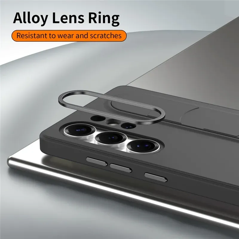 Samsung Galaxy S25 Ultra Standing Grip Case with Smart Shortcut Key Control, Wristband Kickstand, Shockproof PC+Silicone Cover, NFC Quick Access Buttons, Alloy Lens Protection – Anti-Slip Slim Design