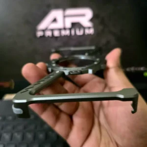 S25 Ultra Z Shape Metal Alloy Case with Rotating Clock Stand | Shockproof Cover | Dark Grey S25 Ultra Z Shape Metal Alloy Case with Rotating Clock Stand | Shockproof Cover | Dark Grey