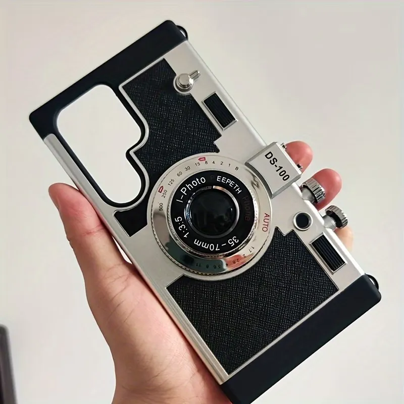 Samsung Galaxy S24 Ultra Emily in Paris Vintage Retro Camera Case with Detachable Lanyard – Black Silver Samsung Galaxy S24 Ultra Emily in Paris Vintage Retro Camera Case with Detachable Lanyard – Black Silver