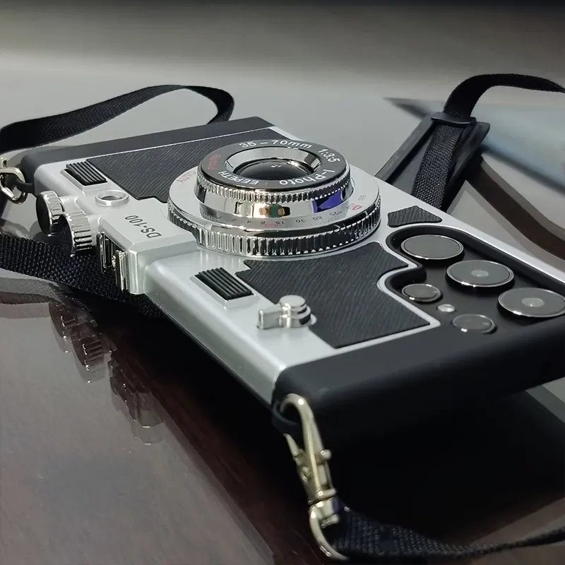 Samsung Galaxy S24 Ultra Emily in Paris Vintage Retro Camera Case with Detachable Lanyard – Black Silver Samsung Galaxy S24 Ultra Emily in Paris Vintage Retro Camera Case with Detachable Lanyard – Black Silver