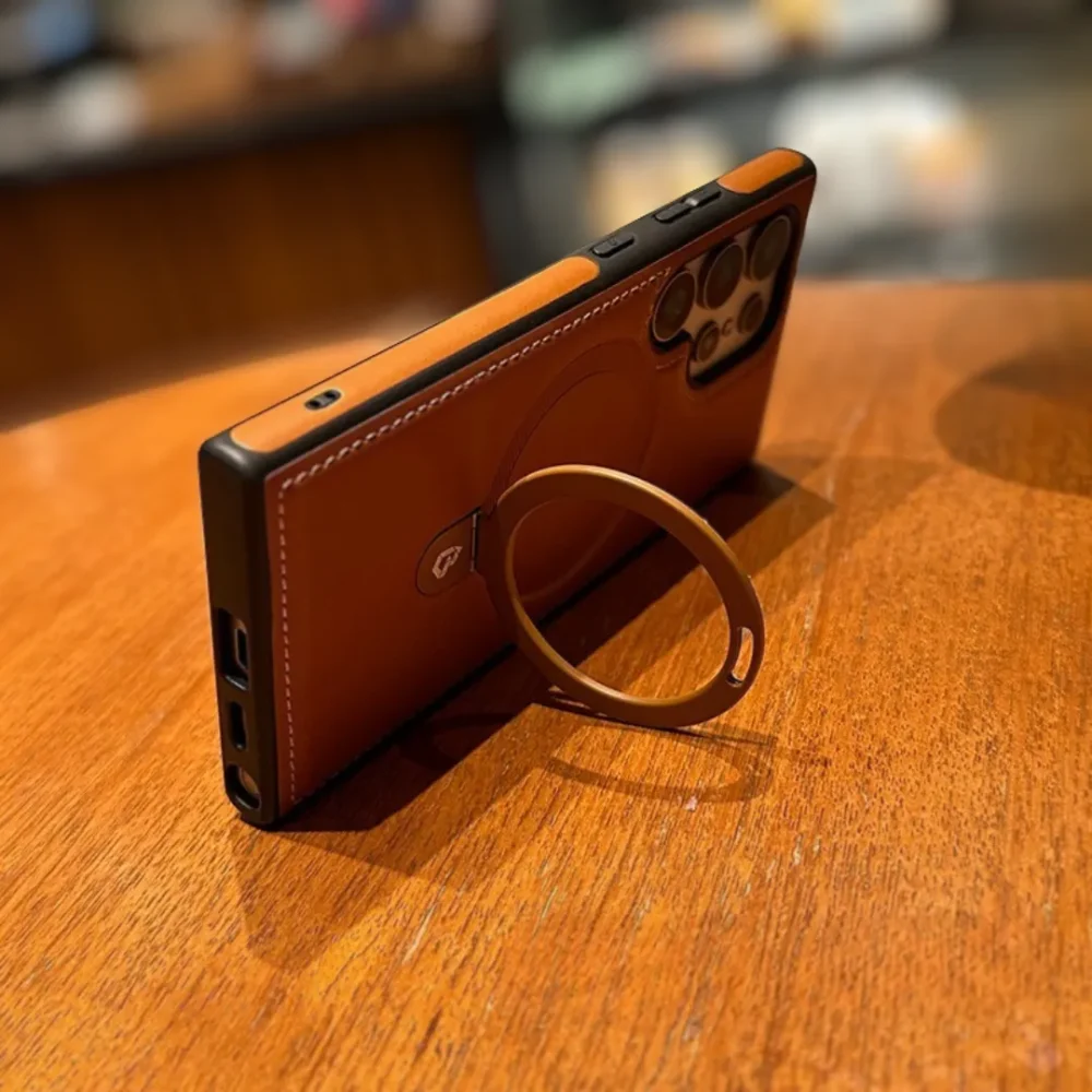 Samsung Galaxy S26 Ultra Leather Case with MagSafe Magnetic Stand