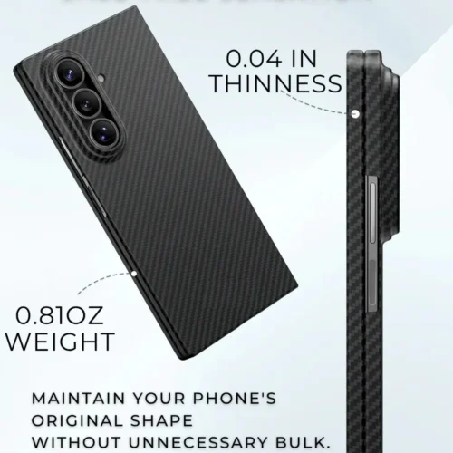 Samsung Galaxy Z Fold 7 Carbon Fiber Kevlar Case 0.6mm Ultra Thin Slim Cover – Black Samsung Galaxy Z Fold 7 Carbon Fiber Kevlar Case 0.6mm Ultra Thin Slim Cover – Black