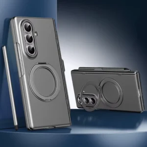 Samsung Galaxy Z Fold 7 Thunderbolt Case with S Pen Holder + Tempered Glass + Rotating Kickstand