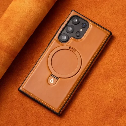 Samsung Galaxy S26 Ultra Leather Case with MagSafe Magnetic Stand