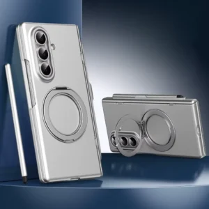 Samsung Galaxy Z Fold 7 Thunderbolt Case with S Pen Holder + Tempered Glass + Rotating Kickstand