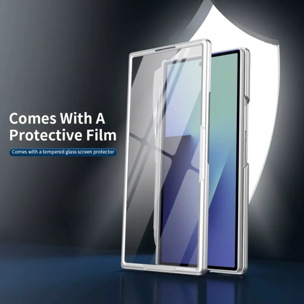 Samsung Galaxy Z Fold 7 Thunderbolt Case with S Pen Holder + Tempered Glass + Rotating Kickstand