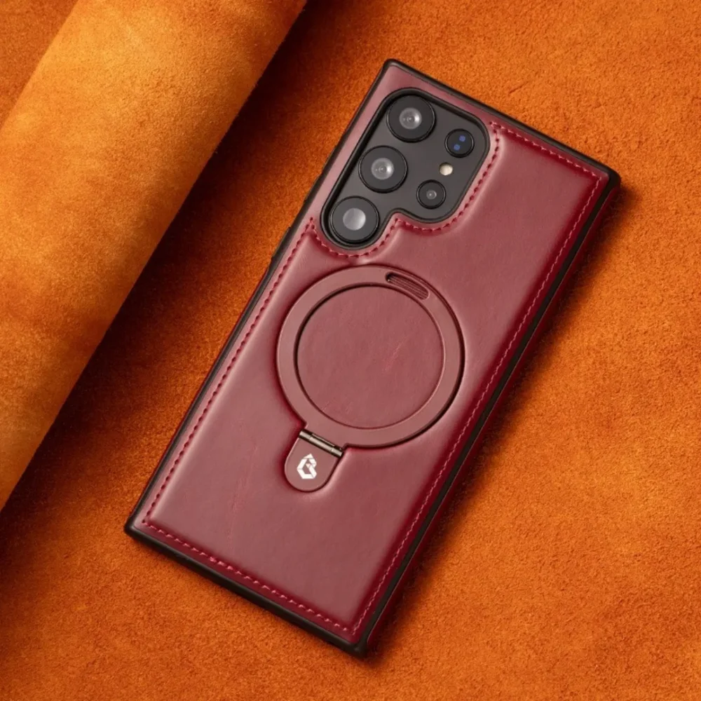 Samsung Galaxy S26 Ultra Leather Case with MagSafe Magnetic Stand